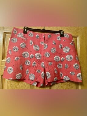 NWT Loft Linen Floral Print Pink Women's Shorts size 12